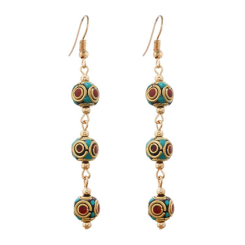Handmade Niche Nepalese Exotic Tibetan Earrings Retro Temperament Simple Earrings Show Face Thin Earrings