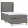 3131802 vidaXL Lit à sommier tapissier avec matelas Gris foncé 90x200 cm Tissu