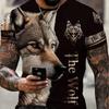 Men's Crew Neck Print Fierce Animal Pattern Oversized Men's Shirt Y2K Style Fashion Breathable Refreshing Short Sleeve