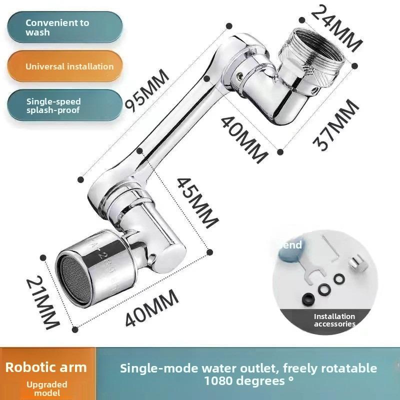 

Механическая рука Универсальный удлинитель для смесителя Раковина, Многофункциональный Цельномедный Вращающийся Для мытья волос, Удлиненный Универсальный смеситель [ABS] Material grade 1