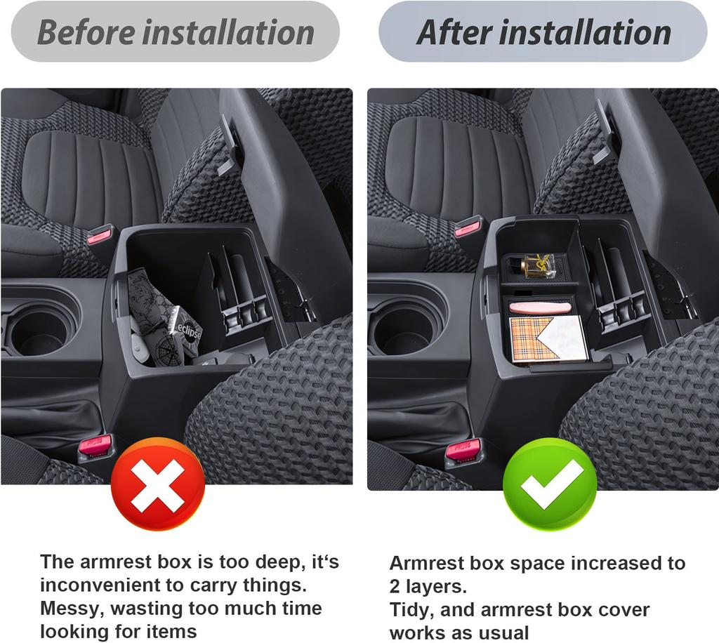 Sixthsmoy Für 2005-2025 Nissan Frontier Mittelkonsolen-Organizer-Ablage Mittlere Armlehnen-Aufbewahrungsbox Einsatz Sekundärzubehör