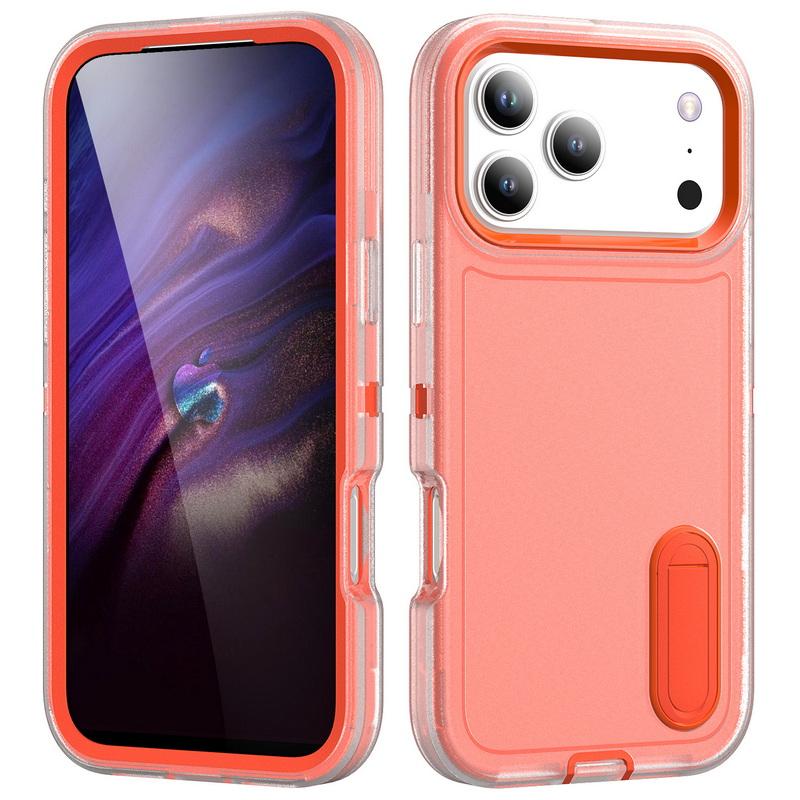For iPhone 17 Pro Max Case Rugged Bumper Hybrid 3in1 Candy Color Shockproof Phone Stand Cover For iPhone 16 15 14 13 Pro Max 17e 16e