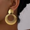 Geometric Circle Studs Earrings Statement Round Hoop Earrings Alloy Ear Studs Wedding Accessories Jewelry for Women