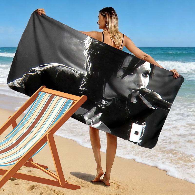 Bill Kaulitz Print Strandtuch, Großes Weiches Schnelltrocknendes Handtuch für Strand Camping Schwimmen