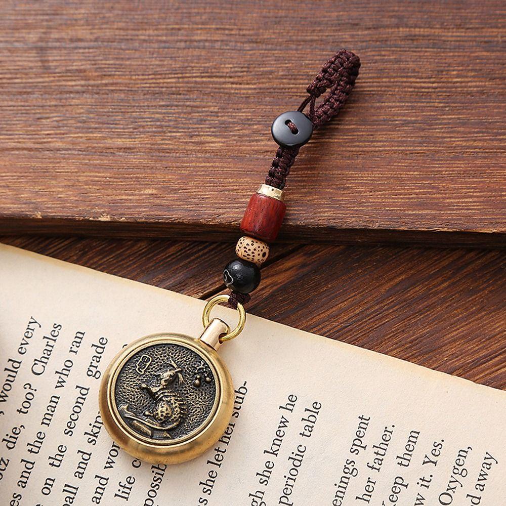 12 Sign Zodiac Woven Rope Brass Chinese Style Key Chain Key Ring Car Key Ring Girl Key Chain