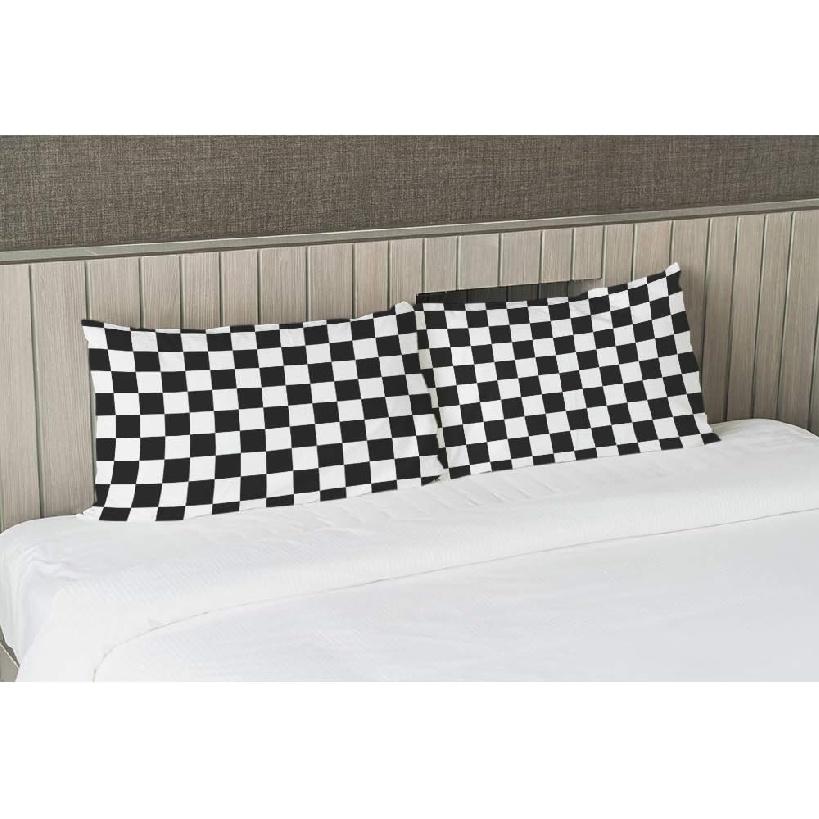 EKOBLA Throw Pillow Cover Car Racing Sports Cool Black White Formula Checkered Plaid Pattern Geometric Design Decor Lumbar Pillow Case Cushion for