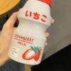 Portable Children Drinking Bottle with Strap PC Plastic Outdoor Water Cup Cute Fruit Pattern Red 480ML