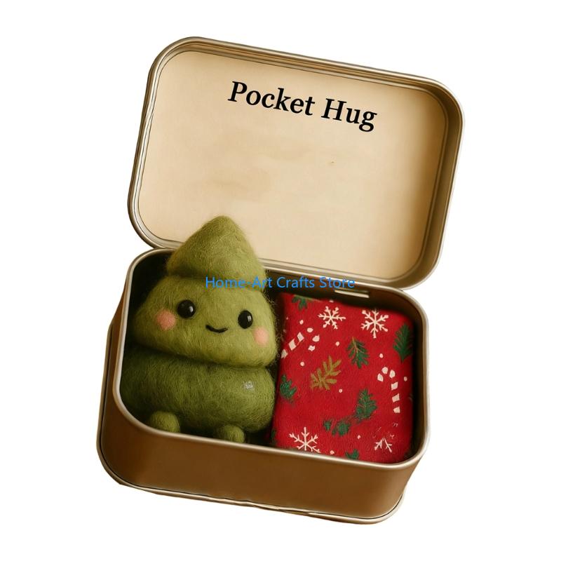 Y3NA Christmas Fabric Pocket Hug Decorative Gift Bag For Festival Home Holiday Party Decorations Seasonal Ornament