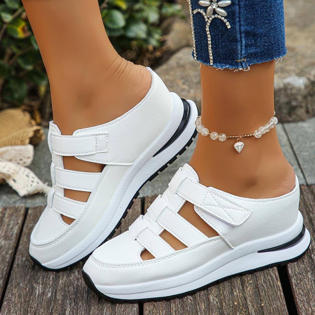 Women's Plus Size Roman Sandals, Summer New Velcro Slide Sandals, Large Size 44 Casual Shoes