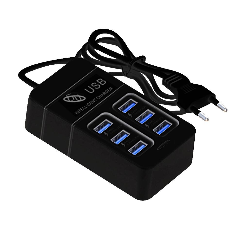 6-in-1 Surge Protector 6-Outlet Extender with 3 USB & 3 Type C Ports Power Strip Multi Plug Outlets Wall Adapter Spaced for Home