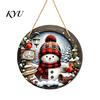 Natural Wood Holiday Accents Wooden Christmas Hanging Pendant, Snowman/Santa Claus/Gnome Ornament with Tree Ornaments Hemp Rope for Indoor Outdoor