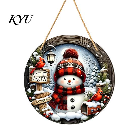 Natural Wood Holiday Accents Wooden Christmas Hanging Pendant, Snowman/Santa Claus/Gnome Ornament with Tree Ornaments Hemp Rope for Indoor Outdoor