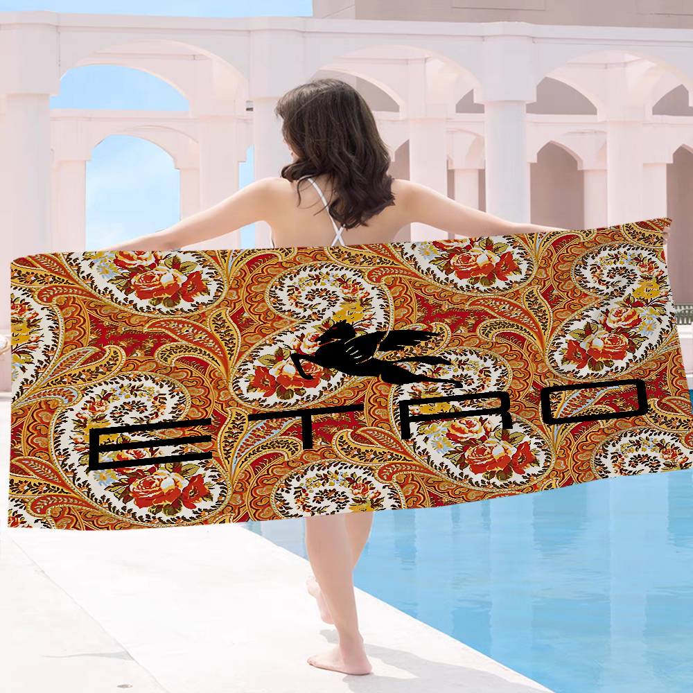 Brand E-Etro Fashion Luxury Microfiber Blanket Quick Drying Beach Towels Oversized Printing Super Absorbent Pool Towel Blanket