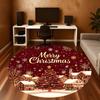 1PC Christmas Town Office Round Area Rug, Under Office Chairs Bedroom Living Room Home Decor, Carpet for Office -1110121