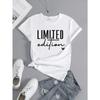 European Size Letter Printed Causal Round Neck T-shirt, Short Sleeves Sports Running Tops, Women's Activewear