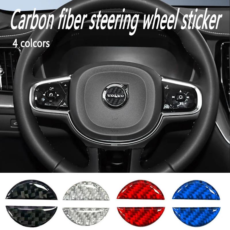 Car Steering Wheel Stickers Carbon Fiber Sticker Accessories For Volvo R Design Xc60 V60 S60 V40 V50 S40 S80 C30 Xc40 Xc70 Xc90