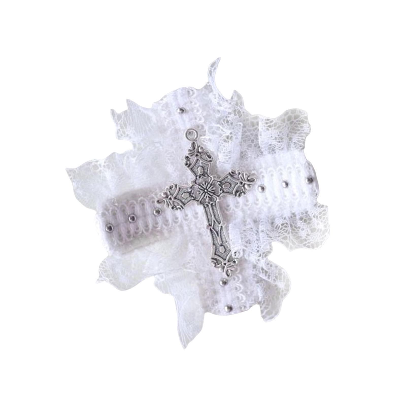 

Кружевная заколка для волос Темные кресты Balletcore Темная плоская заколка Шпилька для Хэллоуина Темная элегантная заколка для волос для пучков B