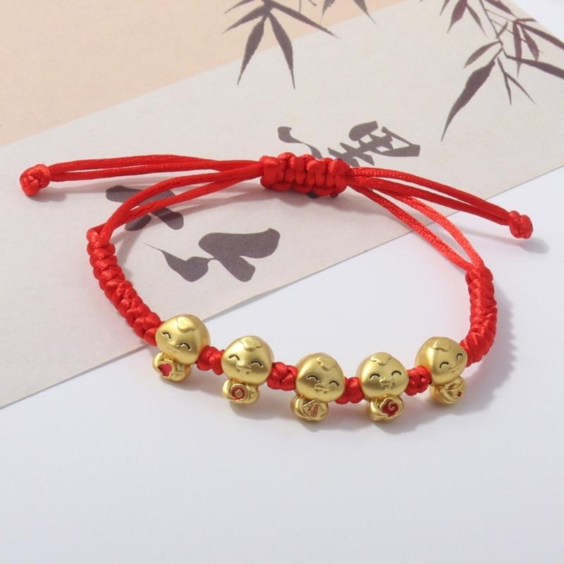 Woven Bracelet Zinc Alloy 10-25cm Snake Charm Redness String Adjustable for Good Luck and Happiness 2025 New Year Gift
