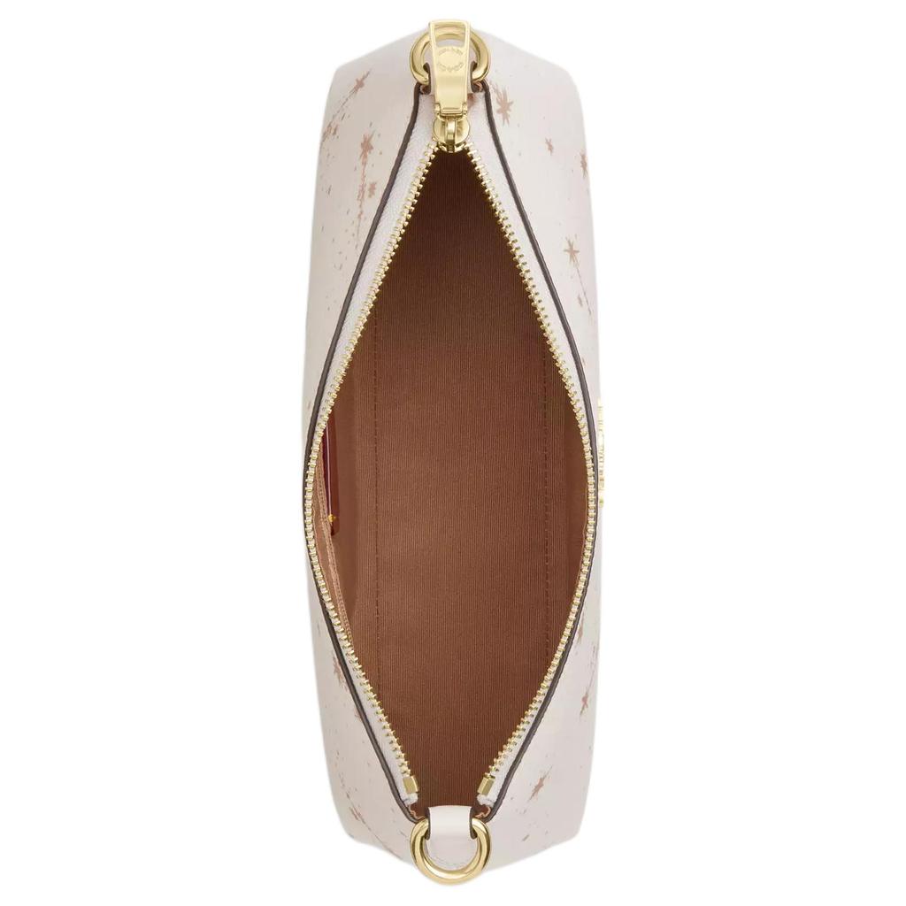 Coach Charlotte 25 Star Print Zipper Closure Coated Canvas And Leather Shoulder Bag Medium Women Shoulder Bag White CCL41-IMCAH