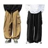 Men Cargo Pants Oversized Solid Color Vintage Style Corduroy High Street Style Straight Wide Leg Multi Pockets Streetwear Outdoor Travel Trousers