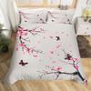 Japanese-Style Pink Wave Three-Piece Quilt Cover Digital Printing Bedding Set Bed Cover