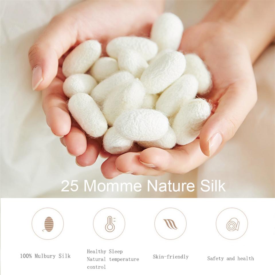 Liv-Esthete Pure White 100% Silk Bedding Set Healthy Silky Luxury Queen King Duvet Cover Flat Sheet Pillowcase Bed Linen Set