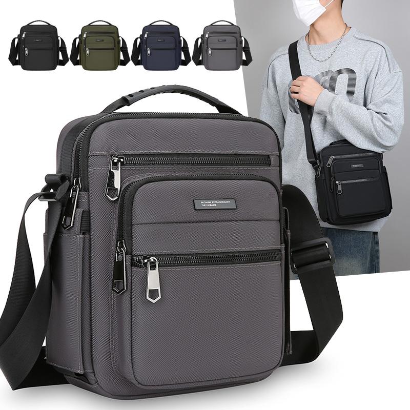 Men's Business Handbag Multi-Layer Large Capacity Shoulder Crossbody Bag