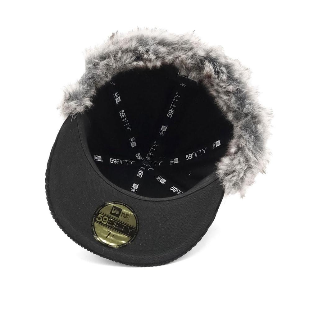 New Era 59FIFTY Dog Ear Metal Plate Cap, Black, Exclusive to ONSPOTZ, 5950 DOGEAR CORDUROY METAL PLATE BLK