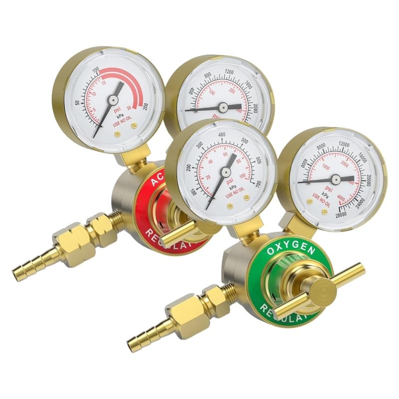 Professional Copper Construction Pressure Regulator Gauge Equipped with T Handle for Easy Manual Control in Gas Systems