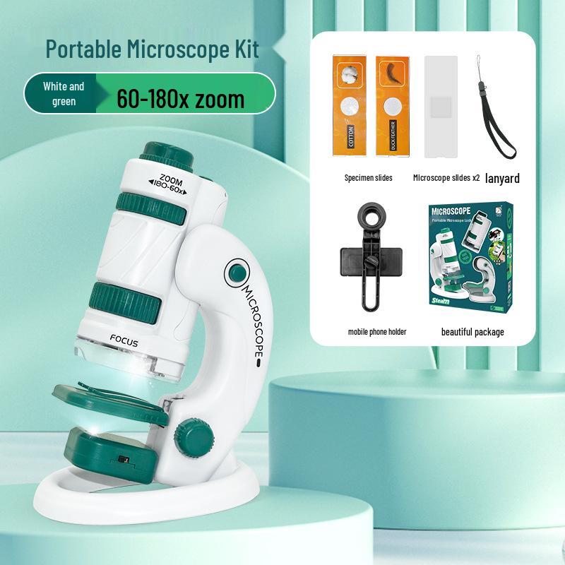 Portable Children's Microscope Science Experiment Set - Educational Toy for Primary & Middle School Students, Boys & Girls