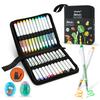 Ohuhu Acrylic Brush Acrylic Opaque Paint Markers for Storage Case and Japanese Instruction Manual Included Markers, Type, 24-Color Set, Direct-Ink