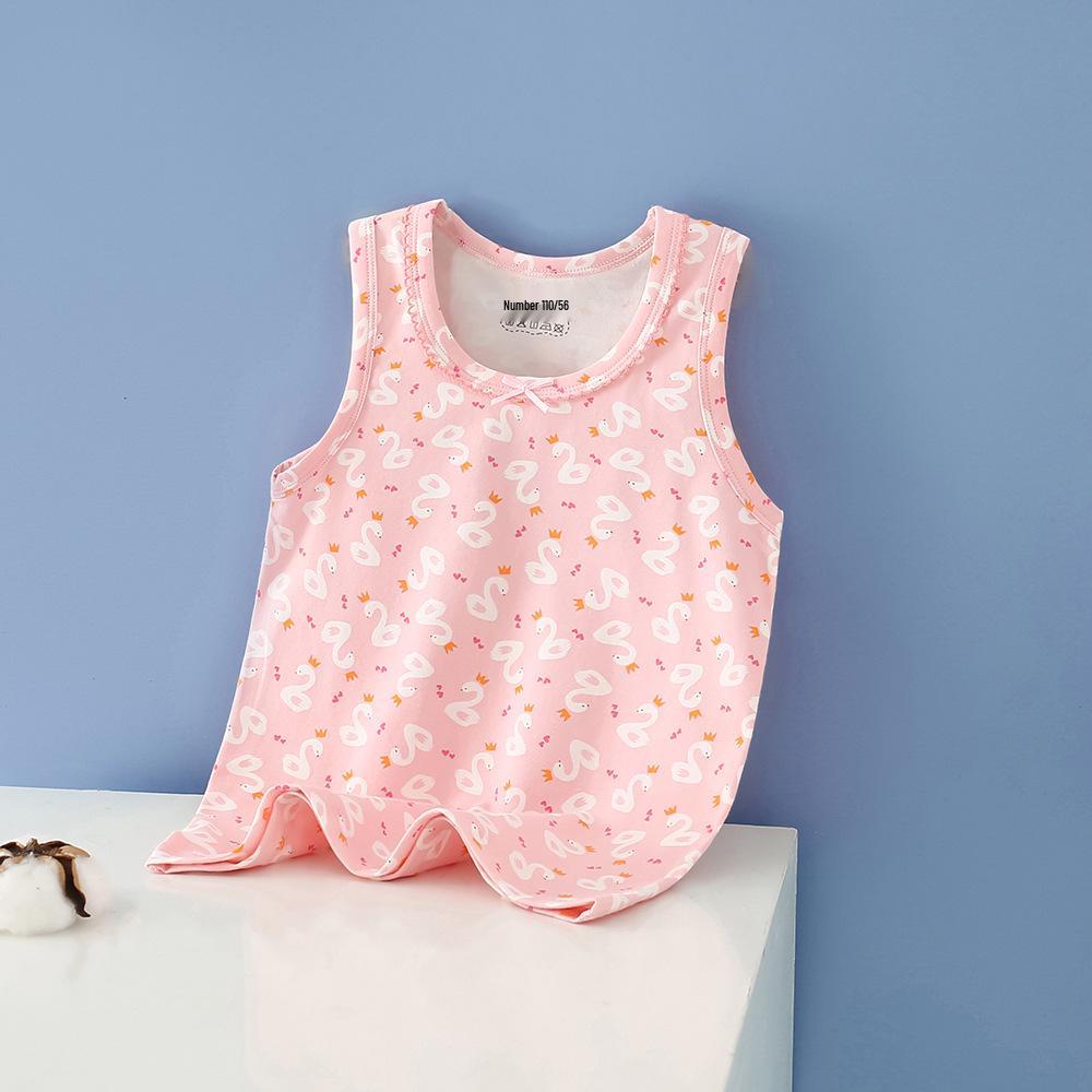 Summer Kids' Cotton Spaghetti Strap Vest - Colorful Base Layer for Boys and Girls