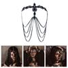 Black Rhinestones Mask for Women Luxurious and Mysterious Costume Headwear Comfortable Party Accessory