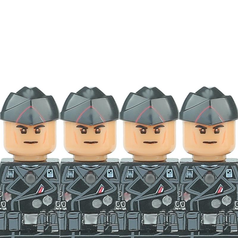 Ww2 Military German Soldiers Figures Helmet Building Blocks Army Infantry Warrior Gunner Armour Cannon Vest Weapons Bricks Toys