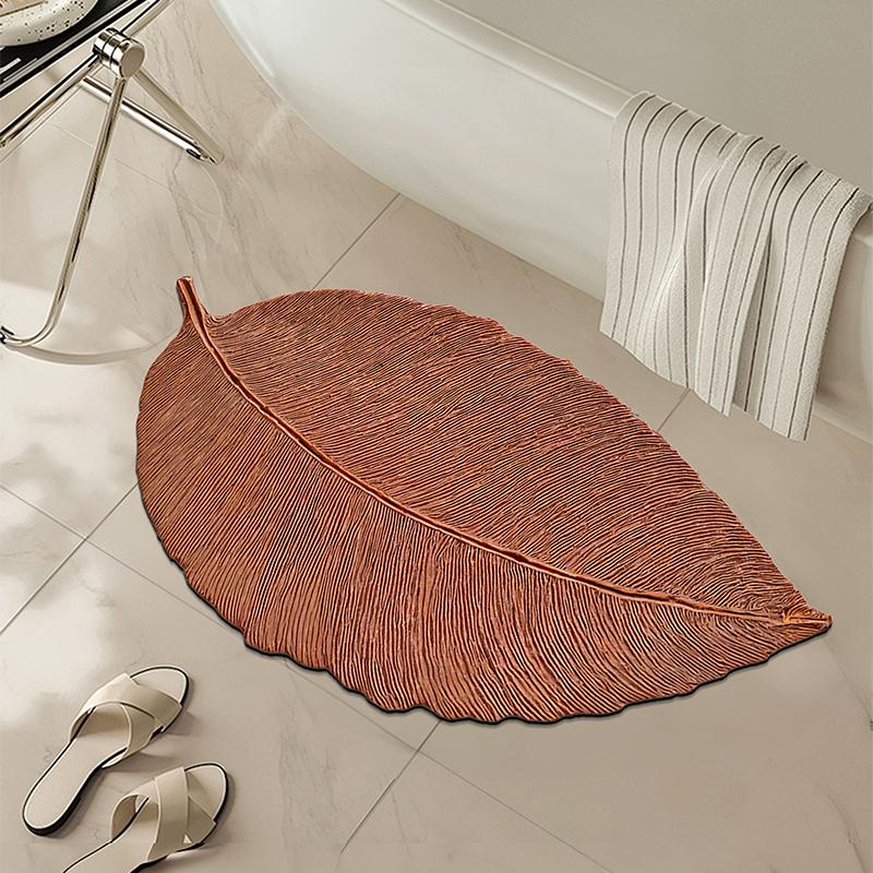 Special-shaped Leaf Diatom Mud, Dirt-resistant and Non-slip Bathtub Quick-drying Floor Mat At the Door of the Bathroom