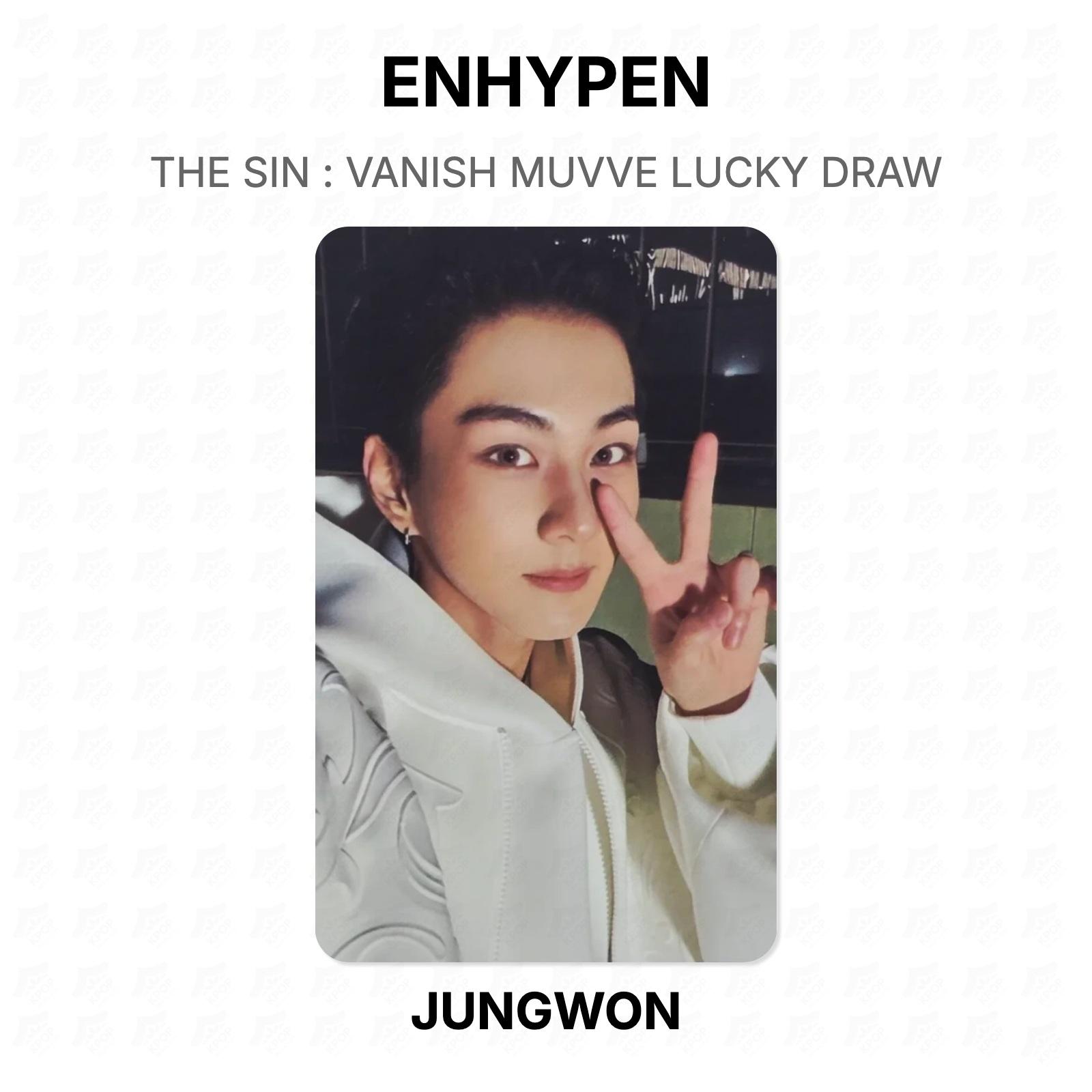 ENHYPEN THE SIN: VANISH MUVVE Розыгрыш призов Официальная фотокарточка JUNGWON gray
