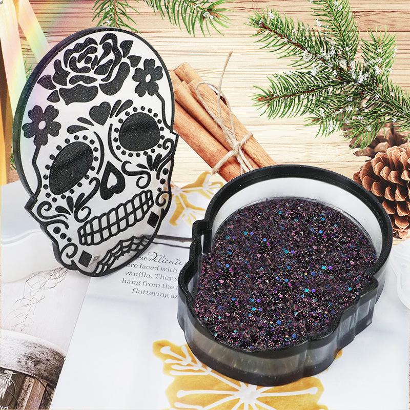 With Cover Skull Box Silicone Molds DIY Cement Gypsum Skull Head Storage Jar Pottery Mould Making Jewelry Box Home Decoration