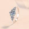 S925 Sterling Silver Jewelry 1 Carat Engagement Ring Moissanite Ring Female Wedding Ring Gift for Girlfriend Exquisite Jewelry Gifts