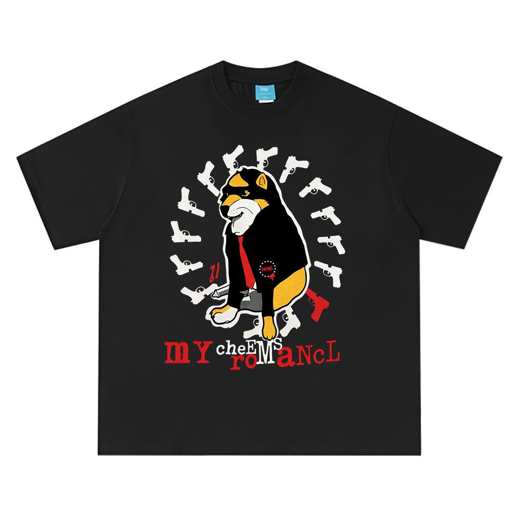 

The Black Parade Funny Cartoon Dog T-shirts Rock Band My Chemical Romance T-shirt Men s Women Clothing Cotton Oversized Y2K T... S разноцветный