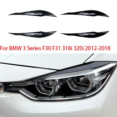 For BMW 3 Series F30 F31 318i 320i 2012-2018 ABS Front Headlight Eyebrow Car Sticker Exterior Modification