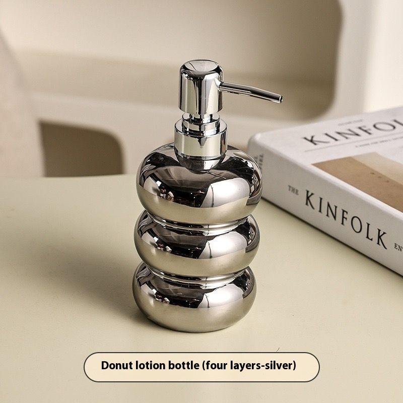 Nordischer Keramik Seifenspender Donut Lotionflasche Shampoo Spülung Duschgel Spender Toiletten Badezimmer Zubehör