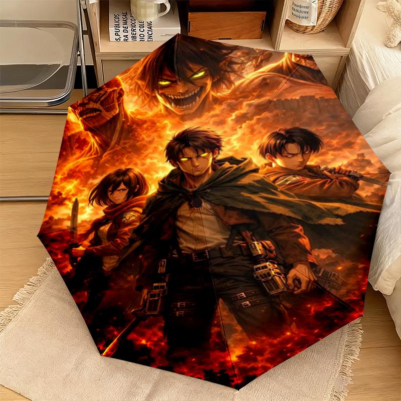1PC Attack Titan Automatic Umbrella - Suitable Travel Outdoor Portable Umbrella Birthday Gift Daily Essentials