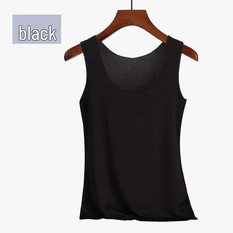 Seamless Ice Silk Women's Camisole Vest - Thin, Versatile, Plus Size, Sleeveless Spring/Summer Base Layer Wear