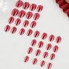 Pack Of 32 Short Oval Shape Press On Nail Retro Red Electroplating False Nail Fit Most Nail Beds Quick Application