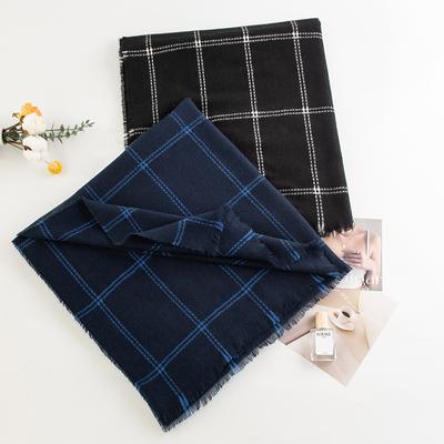 Scarf Women'S Japanese And Korean Check Thickened Warm And Cold-Proof Neck