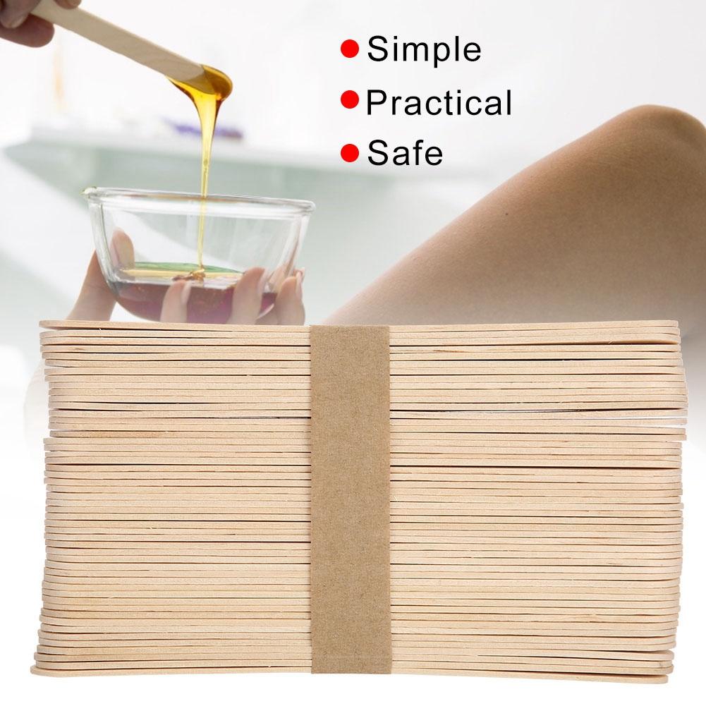 Wooden Disposable Epilation Wax Tool Hair Ice Cream Mask Removal Stick