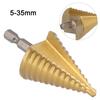 5-35 4-20 4-32 11Sizes HSS Titanium Coated Step Drill Bit Drilling Power-Tool Metal High Speed Steel Wood Hole Cutter Cone Drill