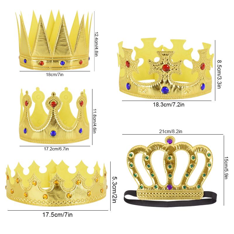 Kids Birthday Hat Gold Silver Crown Baby One Year Old Birthday Boy Girl 1st Happy Birthday Party Decoration Supplies Photo Props