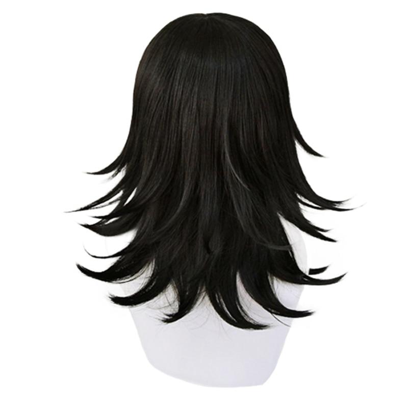 Makomo Cosplay Wig Anime Demon Slayer Kimetsu No Yaiba Fox Mask Halloween  Party Costume Accessories Black Synthetic Hair