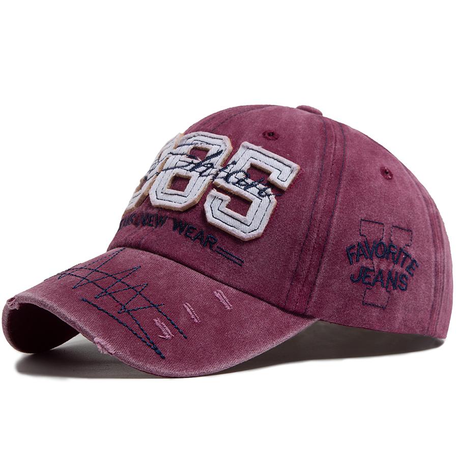 

Кепка бейсболка с большим числом 1985, вышивка, винтажный выстиранный хлопок, мужская, снэпбек, модный козырек, хип-хоп шляпа, регулируемая, для весны-осени Adjustable вино красного